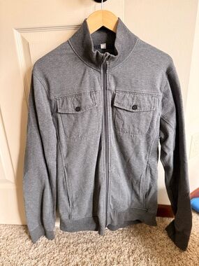 Lululemon Men's Zip-Front Gray Casual Knit Sweater Jacket